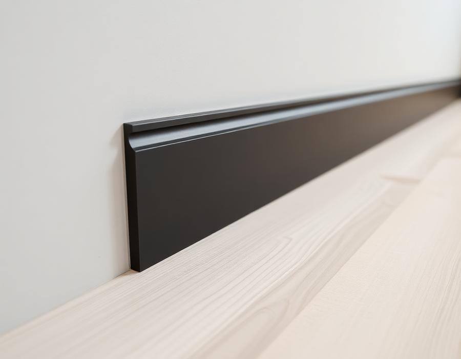 MDF plint blokprofiel 120 mm zwart, mdf in zwart